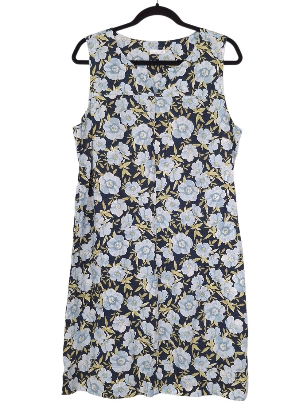 J. Jill Love Linen floral shift dress beach vacation Euro summer garden party